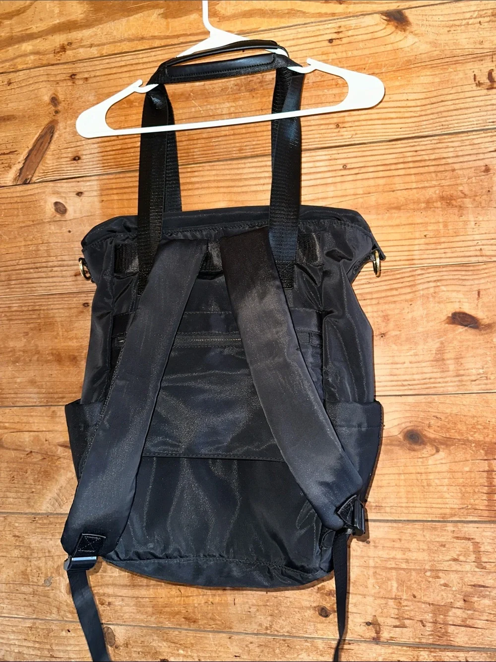 Black Nylon Tote Backpack